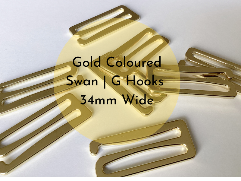Bra /Lingerie Making. Gold Coloured Metal Swan Hooks/ G Hook