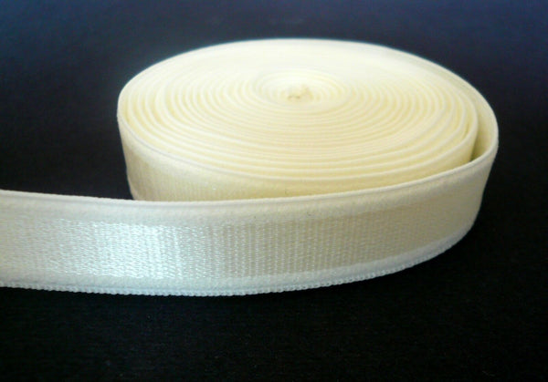 Bra Strap Elastic. Satin Semi Sheen. Plush Back Elastic. Ivory Colour - 13mm or 1/2 inch wide