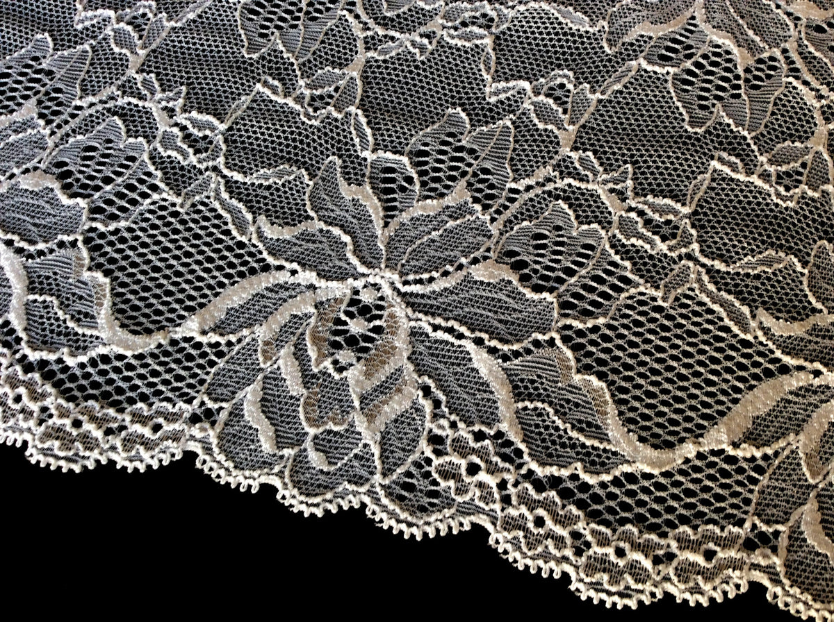 Bra Making. Vintage Style Galloon Lace. 7 inches wide. Ivory
