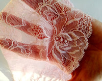 Bra Making. Vintage Style Galloon Lace. 7 inches wide. Stretch Lace. Pastel Pink Colour