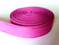 Bra Making Strap Elastic. Plain Weave - 17mm |5/8 inch. Plush Back. Bright Pink