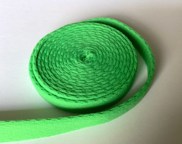 Bra Making Wire Casing/ Wire Channelling. 10mm. Plush Back. Green