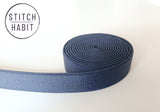 Bra Strap Elastic.  Satin Sheen - Plush Back.  16mm | 5/8 inch wide. Navy Blue