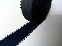 Bra Strap Elastic. Satin Semi Sheen. Plush Back.  Dark Blue Colour. Looped Elastic. 12mm | 1/2 inch