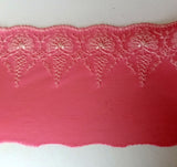 Copy of Bra Making. Pretty Red Tulle and Pink Embroidered Lace. 6.5 inches / 15cm