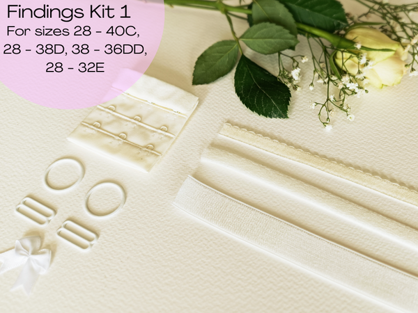 DIY Bra Findings Kit. Cashmerette. Willowdale.  Ivory Findings Kit Only.