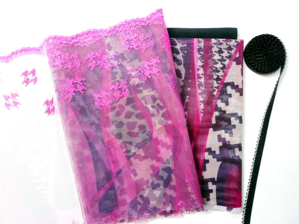 Animal Print Lace Knicker Making Kit. Small to Medium Sizes