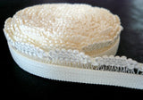 Bra / Knicker Making Elastic. Decorative Scallop Edge. 12mm Wide. Ivory Colour