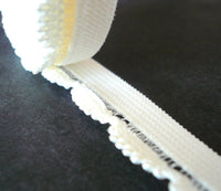 Bra / Knicker Making Elastic. Decorative Scallop Edge. 12mm Wide. Ivory Colour