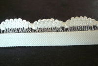 Bra / Knicker Making Elastic. Decorative Scallop Edge. 12mm Wide. Ivory Colour