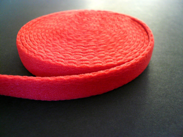 Bra/ Lingerie Wire Casing / Channeling. Red Colour.  10mm Wide. Plush Back