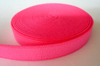 Bra/Lingerie Band Elastic. Plain Weave Elastic. Plush Back. Bright Flourescent Pink. 9mm | 3/8 inch  Wide