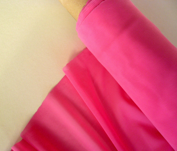 Stretch Mesh Fabric - Lingerie/Costume Making. 150cm Wide. Bright Pink/ Fuschia