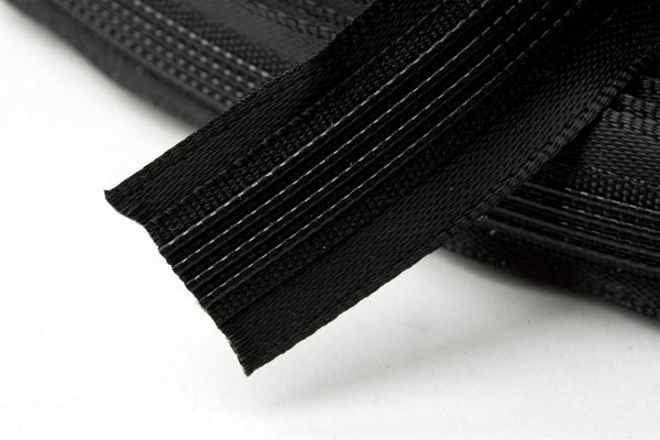 Satin covered polyester boning. 15mm wide. Black