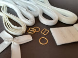 Bra/ Lingerie Elastic Kit with Hooks and Eye, Sliders. White | Ivory | Black -  Small / Med Sizes