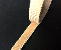 Bra Strap Elastic. Ribbed Satin Sheen - Plush Back.  10mm or 3/8 inch wide. Beige Colour