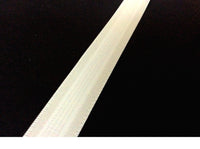 Satin covered polyester boning. 15mm wide. Ivory