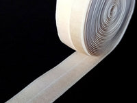 Foldover elastic. Ivory Colour . Satin Sheen. 16mm Wide. Sewing Crafts