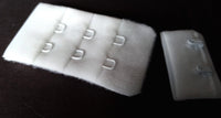 Bra / Lingerie Hooks and Eyes 28mm Wide. 2 x 3 rows.  Ivory Colour x 50