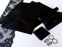 DIY Bra Kit. Duoplex Fabric. Inc Fabric and Notions. Black Colour. Lace Optional Extra