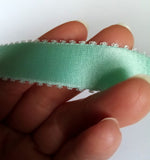 Bra Strap Elastic. Satin Sheen Pale Green Strap Elastic. 17mm  5/8 Inch Wide