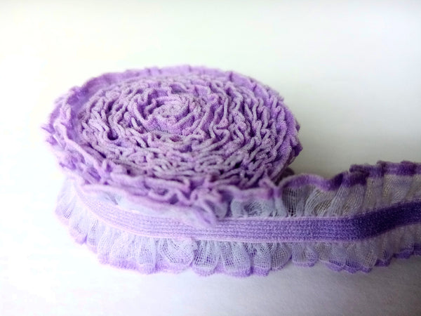 Bra and Knicker Making Elastic. Lilac Galloon Elastic. 20mm wide