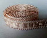 Bra Strap Elastic. Ruched Satin Sheen - Plush Back.  12mm | 1/2 inch wide. Pale Pink