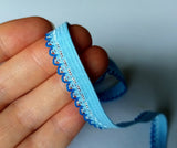 Bra and Knicker Making Elastic. Blue looped elastic. 10mm | 3/8 inch wide.